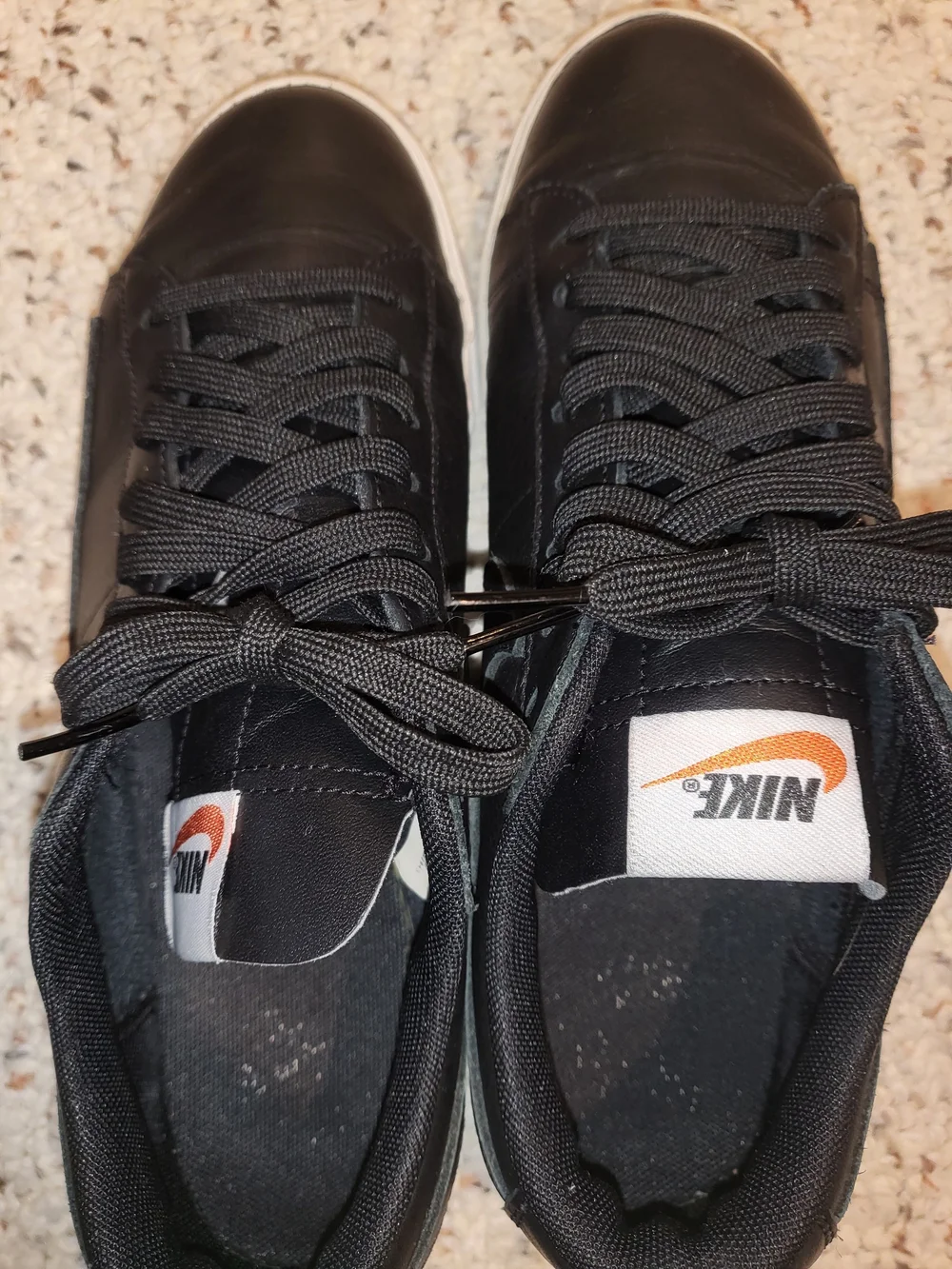 Nike Black Leather Skater Sneakers with White Sole (2018)